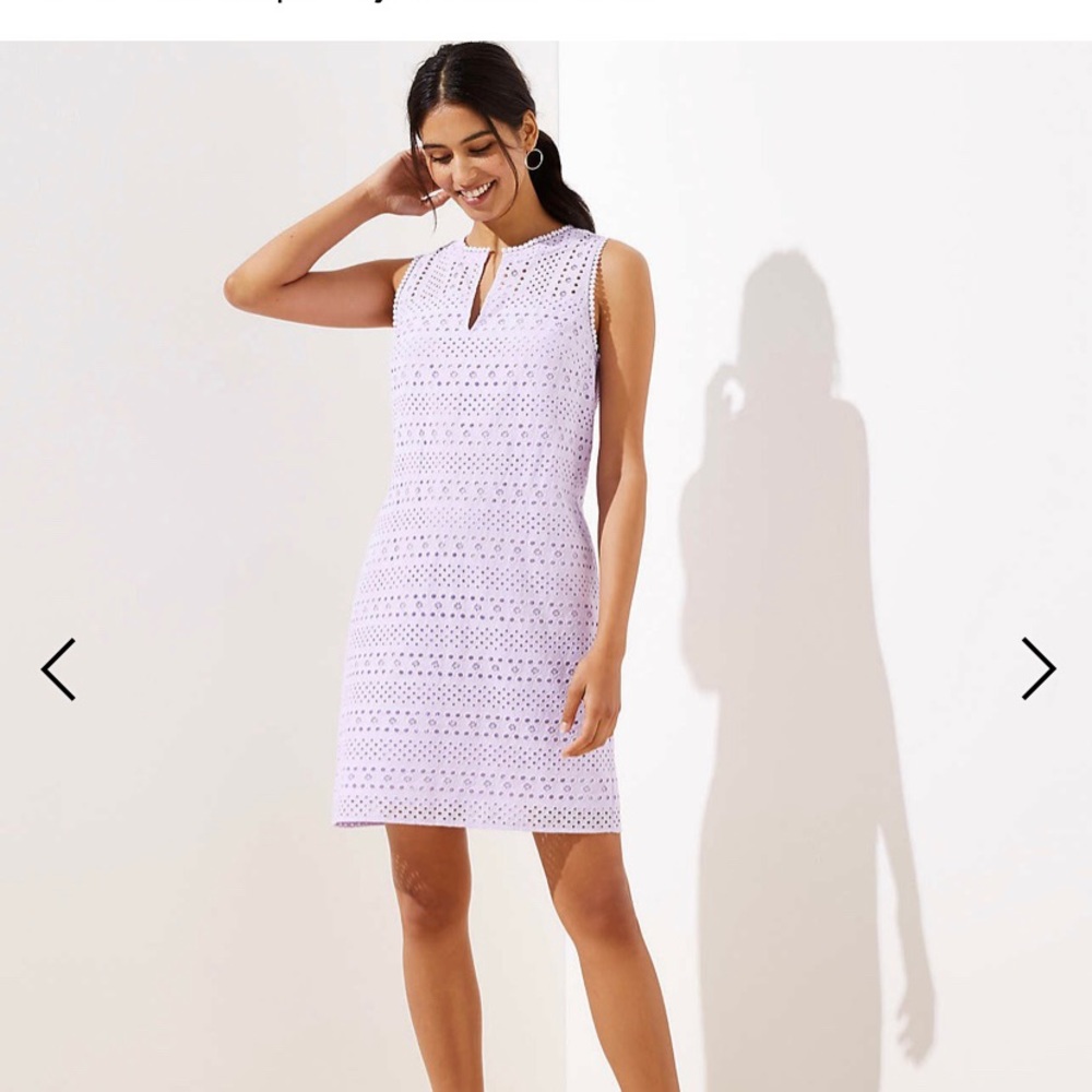 Loft eyelet sky blue shift dress - Picture 1 of 7